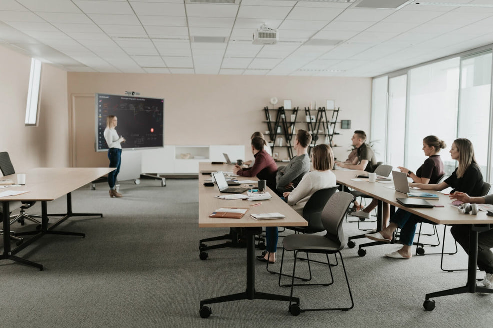 Jive T-Base Flip Table in lifestyle shot